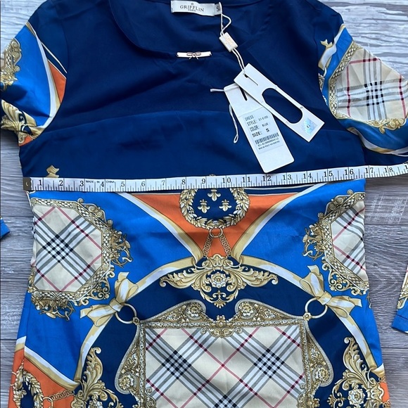 GRIFFLIN Colorful Long Sleeve Dress with Geometric Patterns - Picture 6 of 8